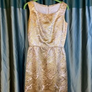 Vintage Asian Wedding Golden Dress with Lining & Zipper, S